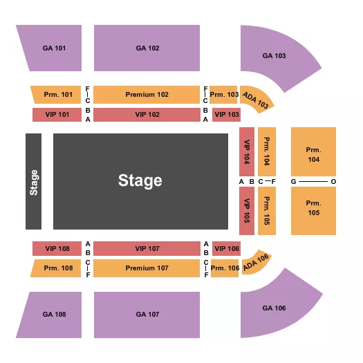 seating chart for Truliant Amphitheater - Garden Bros - eventticketscenter.com