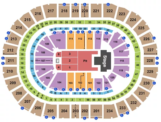 seating chart for PPG Paints Arena - Avenged Sevenfold - eventticketscenter.com