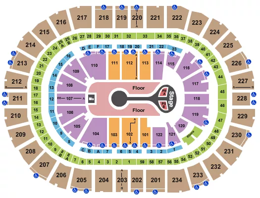 seating chart for PPG Paints Arena - Benson Boone - eventticketscenter.com