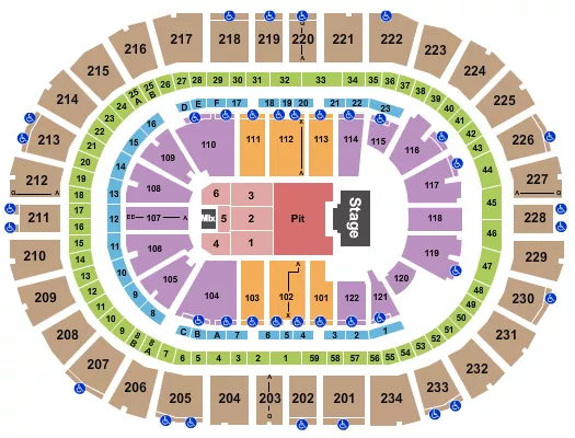 seating chart for PPG Paints Arena - Billy Strings - eventticketscenter.com