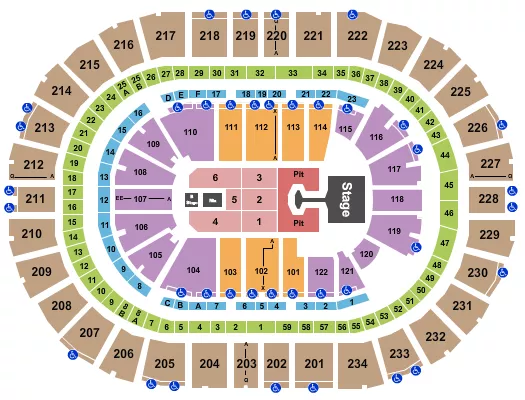 seating chart for PPG Paints Arena - Disturbed - eventticketscenter.com