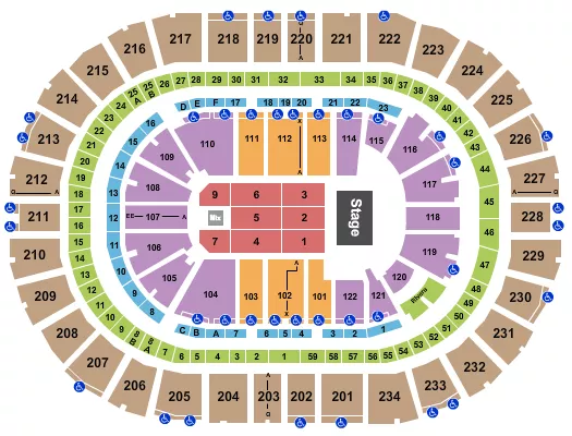 seating chart for PPG Paints Arena - Endstage 2 - eventticketscenter.com
