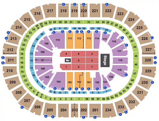 seating chart for PPG Paints Arena - Endstage 1 - eventticketscenter.com