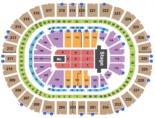 seating chart for PPG Paints Arena - Endstage 3 - eventticketscenter.com