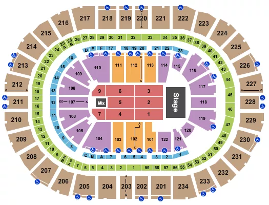 seating chart for PPG Paints Arena - Endstage 4 - eventticketscenter.com