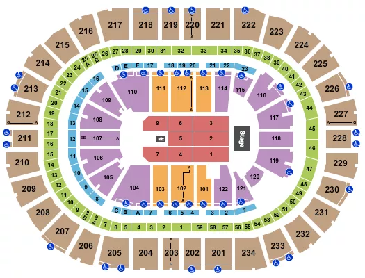 seating chart for PPG Paints Arena - Endstage 5 - eventticketscenter.com