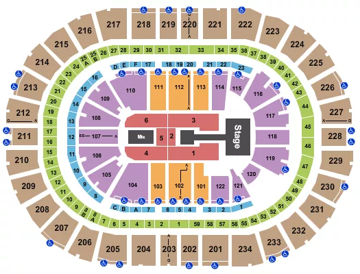 seating chart for PPG Paints Arena - Endstage Catwalk - eventticketscenter.com