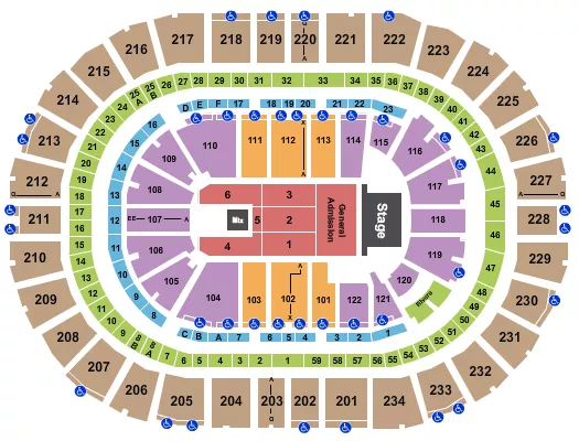 seating chart for PPG Paints Arena - Endstage GA Front - eventticketscenter.com