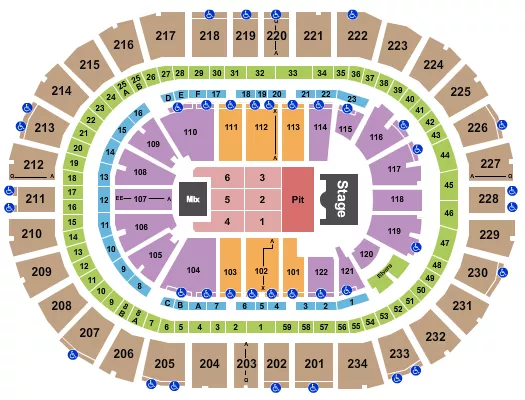 seating chart for PPG Paints Arena - Endstage GA Pit 2 - eventticketscenter.com