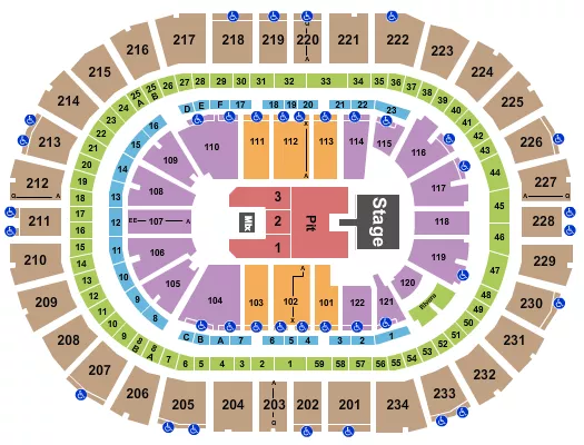seating chart for PPG Paints Arena - Endstage GA Pit w/ Catwalk - eventticketscenter.com