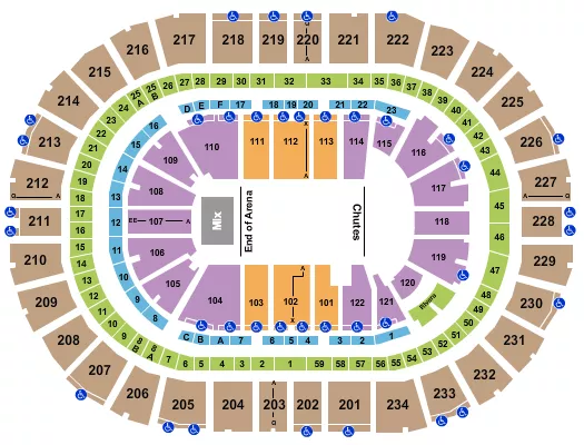 seating chart for PPG Paints Arena - PBR - eventticketscenter.com