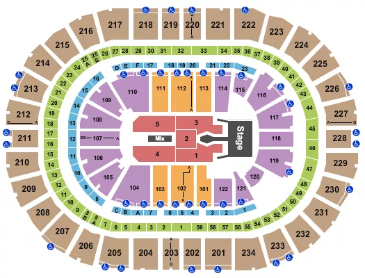 seating chart for PPG Paints Arena - Tim McGraw - eventticketscenter.com