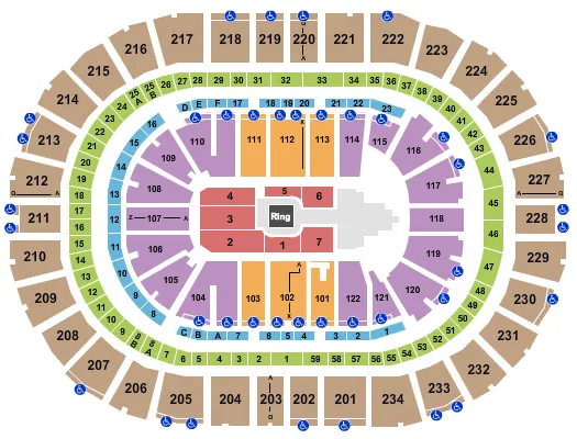seating chart for PPG Paints Arena - WWE - eventticketscenter.com