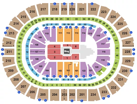 seating chart for PPG Paints Arena - WWE - eventticketscenter.com