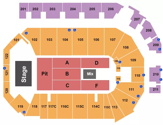 seating chart for PPL Center - Endstage Pit - eventticketscenter.com