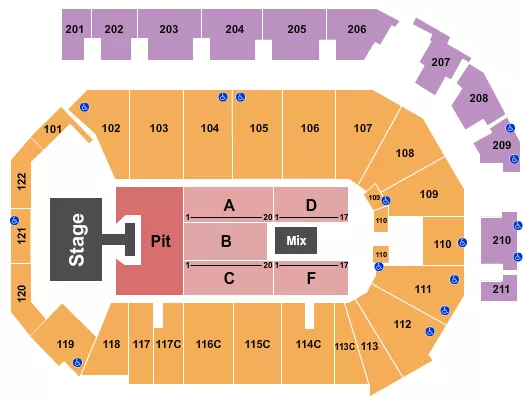 seating chart for PPL Center - Endstage Pit w/Catwalk - eventticketscenter.com