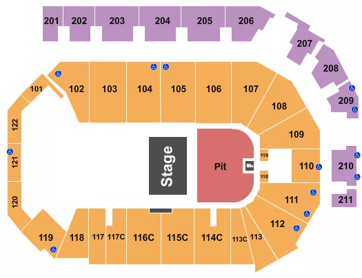 seating chart for PPL Center - Half House Pit - eventticketscenter.com