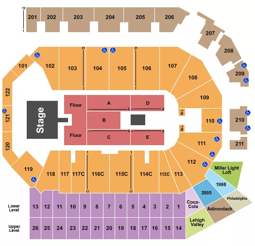 seating chart for PPL Center - Jon Pardi - eventticketscenter.com