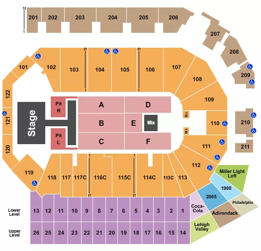 seating chart for PPL Center - Old Dominion - eventticketscenter.com