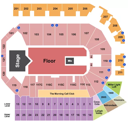 seating chart for PPL Center - Rascal Flatts - eventticketscenter.com