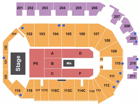 seating chart for PPL Center - Zach Top - eventticketscenter.com