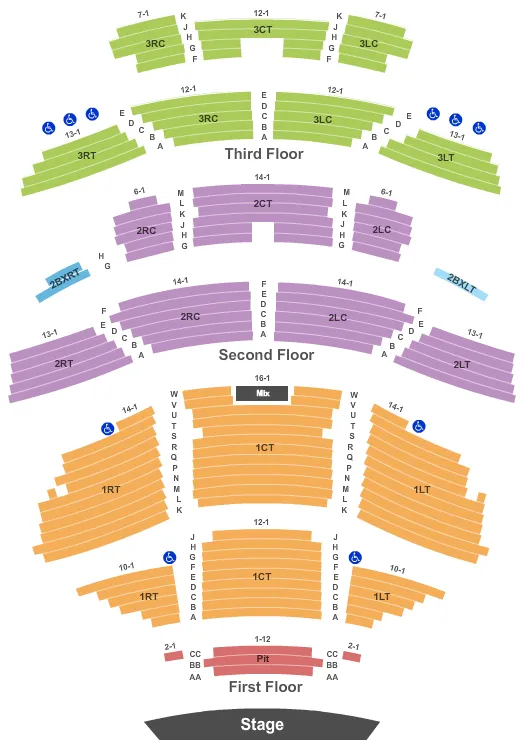 seating chart for Pabst Theater - End Stage - eventticketscenter.com