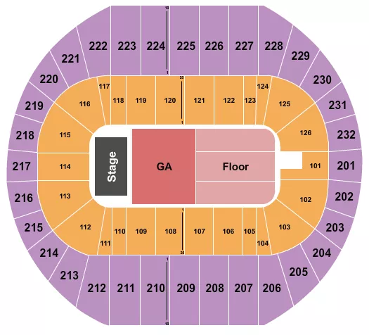 seating chart for Pacific Coliseum - Endstage GA/Reserved Floor - eventticketscenter.com