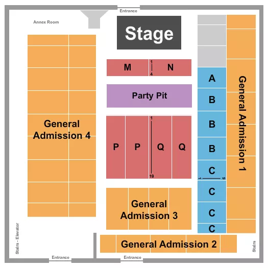 seating chart for Pacific Steel & Recycling Four Seasons Arena - Endstage GA1-4 - eventticketscenter.com