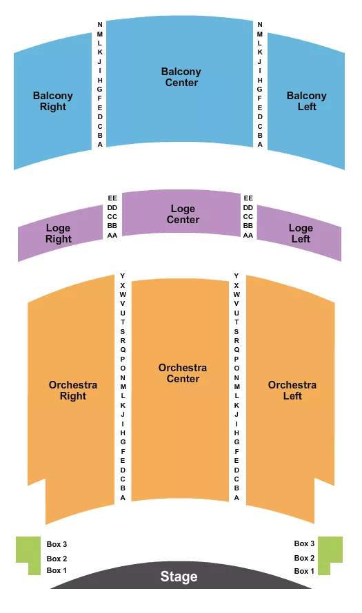 seating chart for Palace Theatre - PA - Endstage No Pit - eventticketscenter.com
