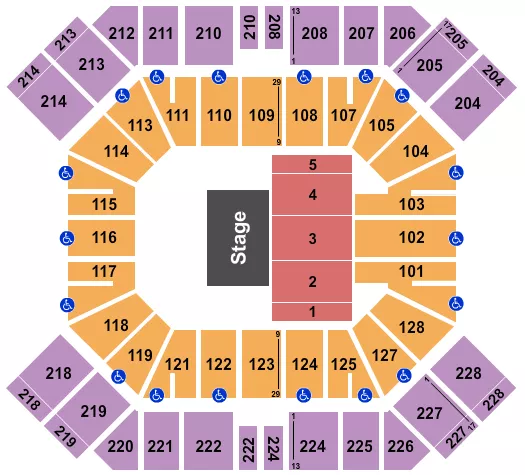 seating chart for Pan American Center - Endstage 4 - eventticketscenter.com