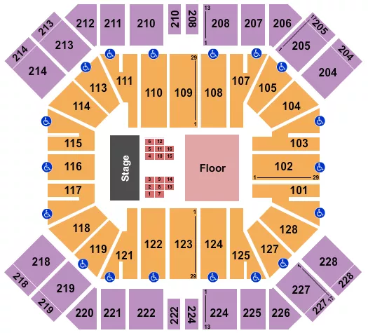 seating chart for Pan American Center - Los Cadetes - eventticketscenter.com