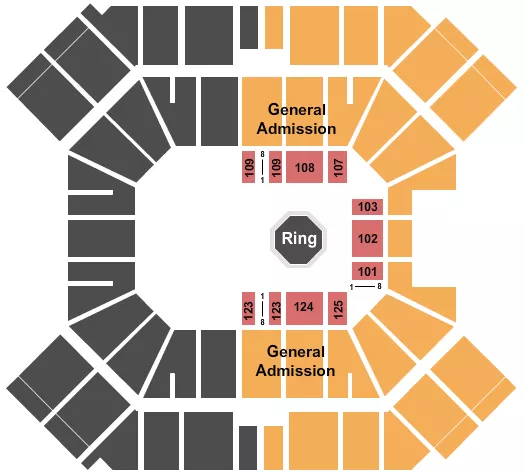 seating chart for Pan American Center - MMA 2 - eventticketscenter.com