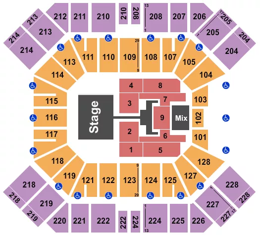 seating chart for Pan American Center - TobyMac - eventticketscenter.com