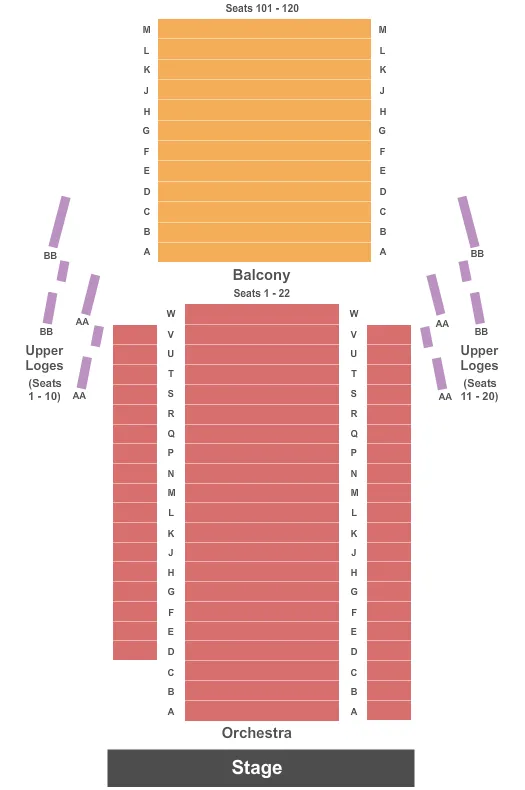 seating chart for CAA Theatre - End Stage - eventticketscenter.com