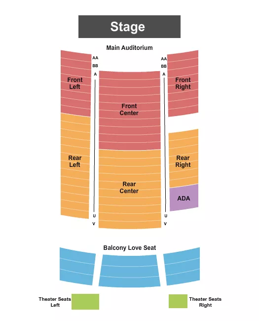seating chart for Panida Theater - End Stage - eventticketscenter.com
