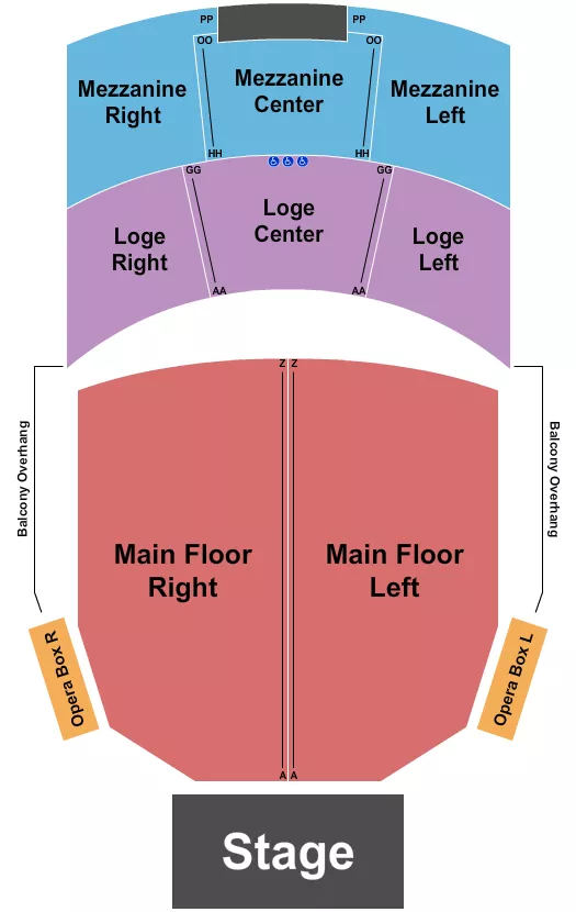 seating chart for Pantages Theatre - Tacoma - End Stage - eventticketscenter.com