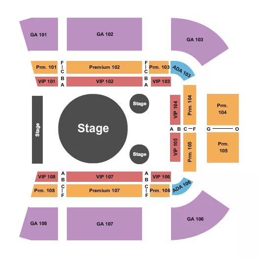 seating chart for Panther Island Pavilion - Garden Bros - eventticketscenter.com