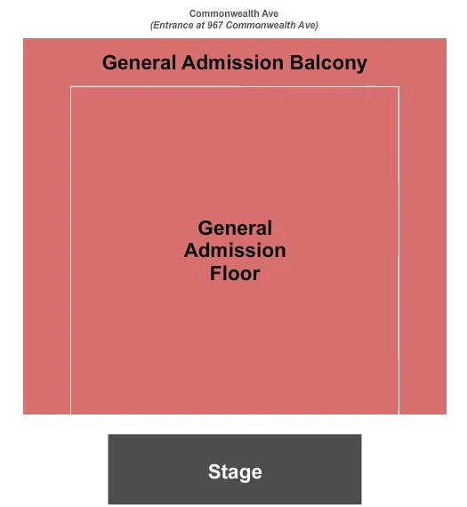 seating chart for Paradise Rock Club - General Admission - eventticketscenter.com