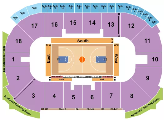 seating chart for Paramount Fine Foods Centre - Basketball - Globetrotters - eventticketscenter.com