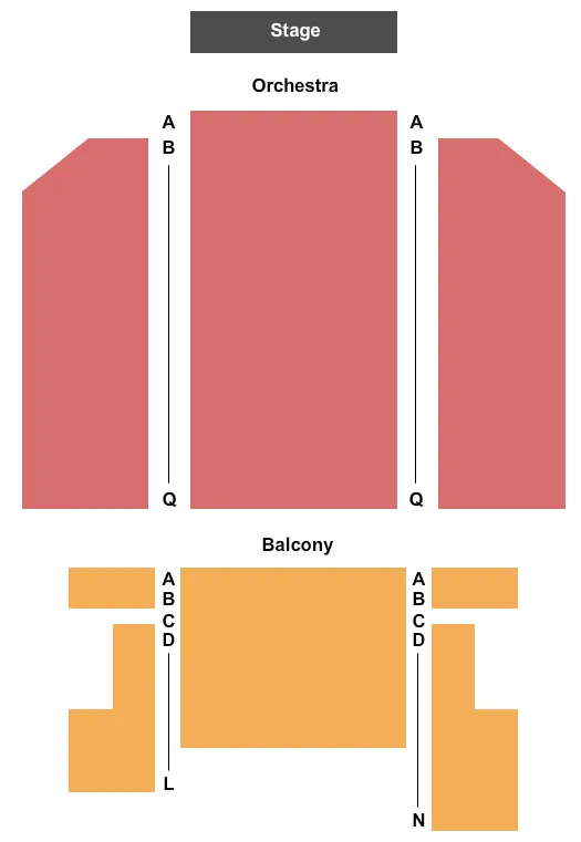 seating chart for Paramount Theater - Burlington - End Stage - eventticketscenter.com