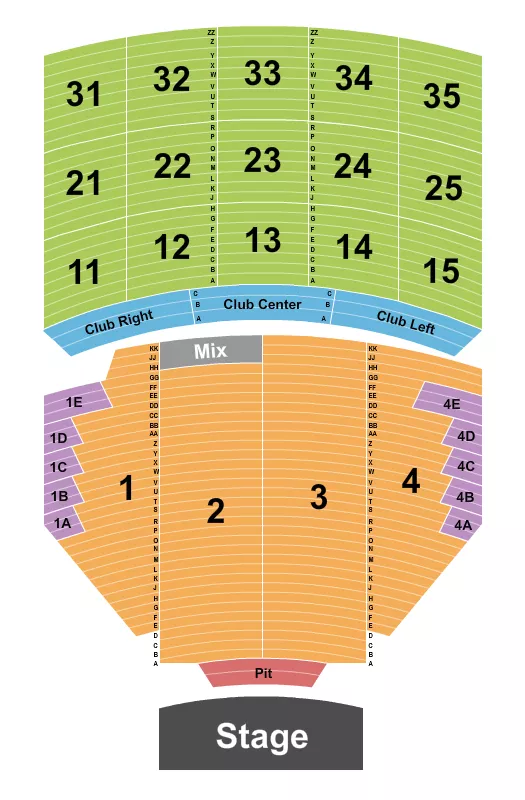 seating chart for Paramount Theatre - Seattle - Endstage Pit 2 - eventticketscenter.com