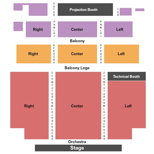 seating chart for Paramount Theatre - Abilene - End Stage - eventticketscenter.com