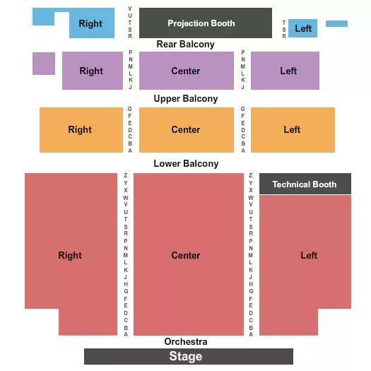 seating chart for Paramount Theatre - Abilene - End Stage - eventticketscenter.com