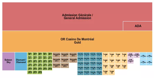 seating chart for Parc Jean-Drapeau - Saloon & Diamond - eventticketscenter.com