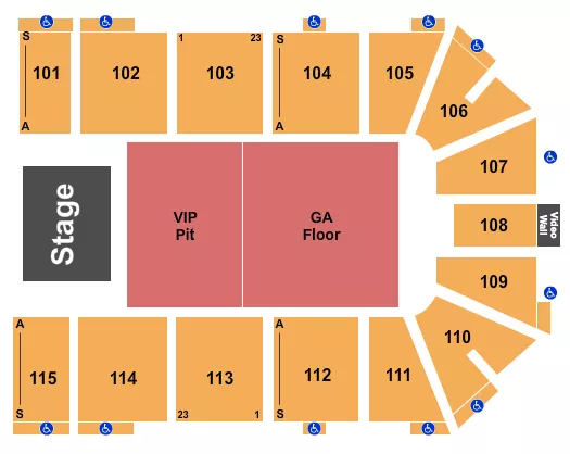 seating chart for Park City Arena - Endstage - VIP Pit/GA Floor - eventticketscenter.com