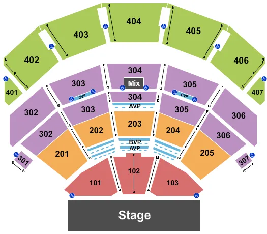seating chart for Dolby Live at Park MGM - Endstage 2 - eventticketscenter.com