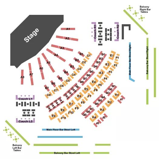 seating chart for Park West - Tables and Balcony 2 - eventticketscenter.com
