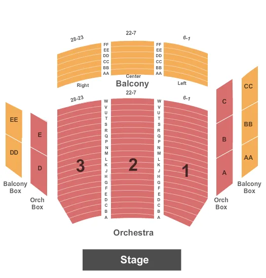 seating chart for FirstOntario Performing Arts Centre - Partridge Hall - Endstage - eventticketscenter.com