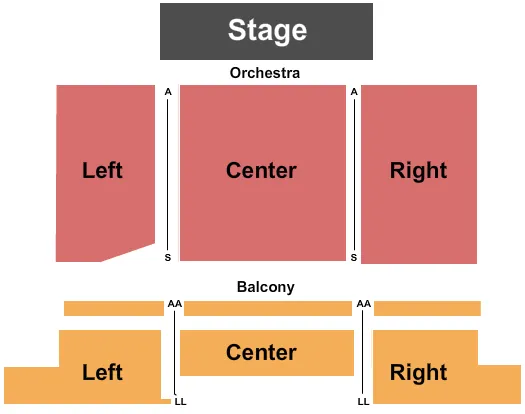 seating chart for Pasquerilla Performing Arts Center - End Stage - eventticketscenter.com