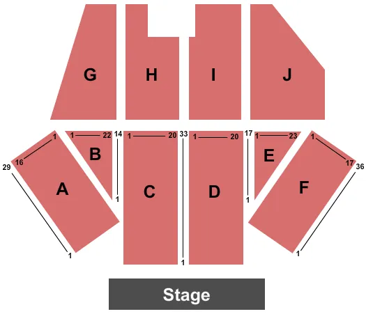 seating chart for Paul Paul Theater at Fresno Fairgrounds - Endstage 2 - eventticketscenter.com